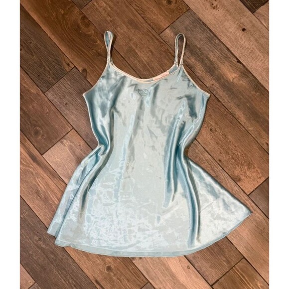 Oscar de la Renta Other - vintage Oscar de la Renta Pink Label satin embroidered mini slip dress
